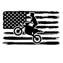 Military Sticker (3 Inch) Dirt Bike Sports Patriotic Black White American Flag !