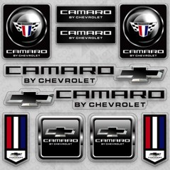 Chevy Camaro Nameplate Sport Car Logo Sticker Vinyl 3D Decal Stripes Decor Set