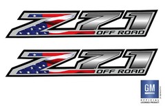 2014 15 16 17 Chevy Silverado American Flag Z71 Off Road Bed Side Decal Set of 2