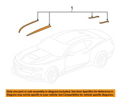 Genuine GM Exterior Trim Hood Spider Stripe 84356656