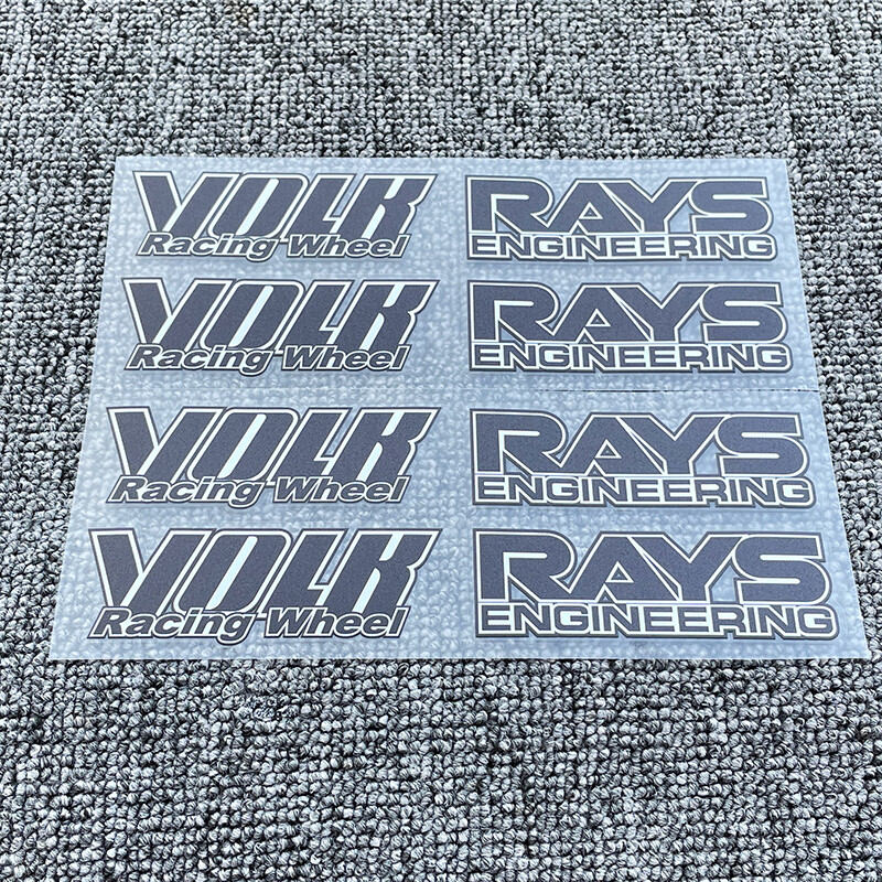 JDM Japan Rays Engineering VOLK Racing TE37 Wheel decals sticker 8pcs Black
