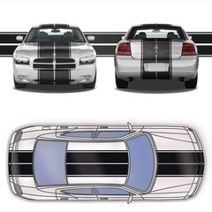 Dual 12″ Racing Stripes with Pins Self Healing Vinyl fits Dodge Charger 2006-201