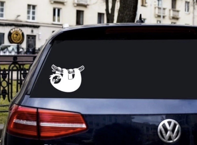 Cute Sloth Die Cut Vinyl Decal Sticker Car Truck SUV JDM