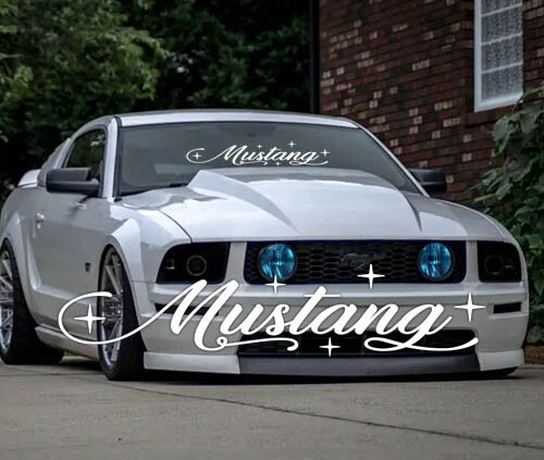 Mustang Script Windshield logo text Banner Vinyl Decal Sticker Fits Ford Cars GT