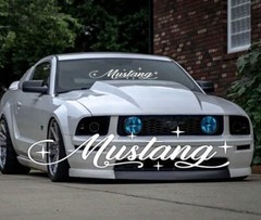 Mustang Script Windshield logo text Banner Vinyl Decal Sticker Fits Ford Cars GT