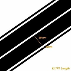 Black Dual Stripes Racing Sticker Decal Universal Fit For Cars Hood Roof Trunk