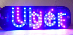Dual LED Windshield Sign Rideshare Drivers USB Powered W/Switchable Modes