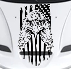 NEW Eagle Flag USA Hood Door Vinyl Decal Racing Stripes (Fits DURANGO)