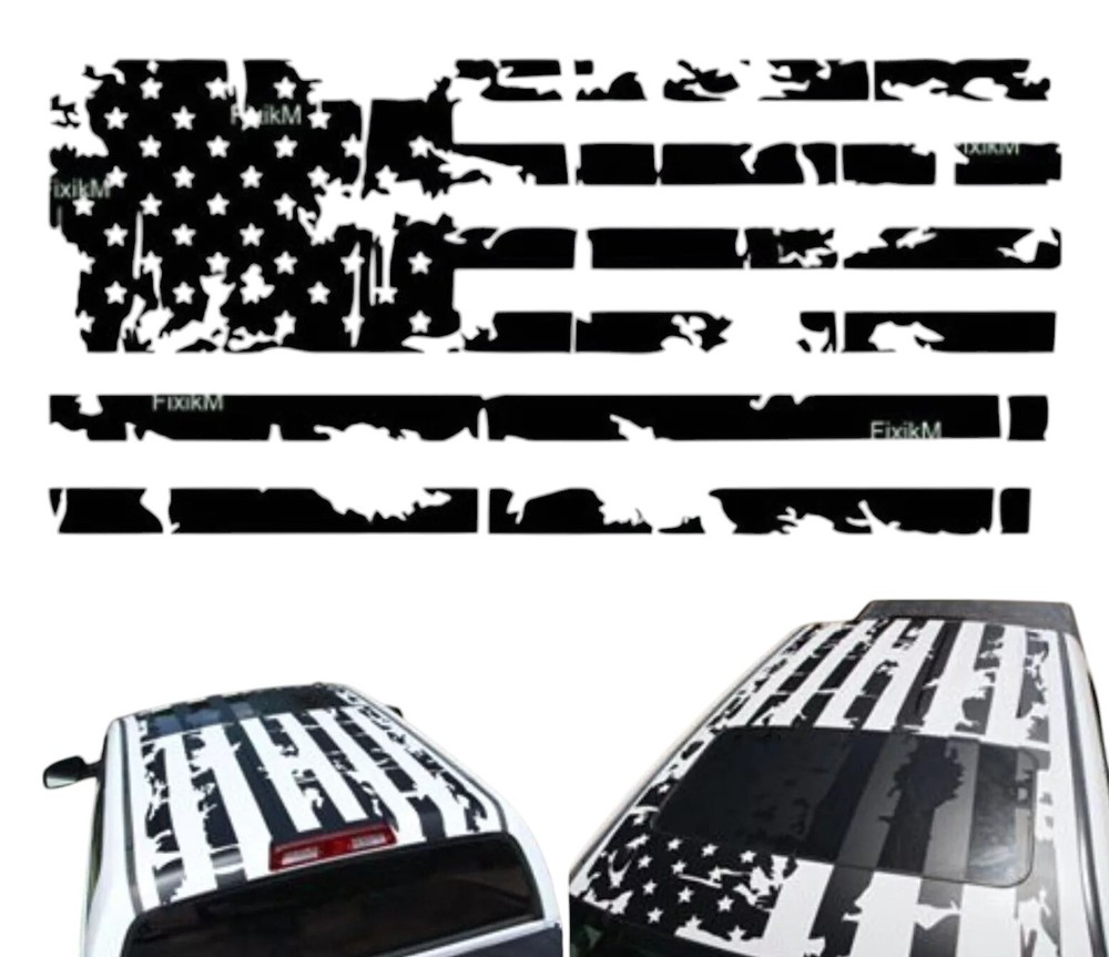 ✔️ LARGE AMERICAN FLAG vinyl decal graphics on ROOF HOOD TAILGATE truck or car