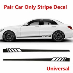 2pcs Car Body Side Decor Trim Stripe Graphics Self-adhesive Decal Sticker -Black