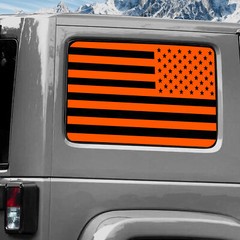 Rear Window Wrap Graphic Decal for Jeep Wrangler 2011-2020 USA FLAG ORANGE