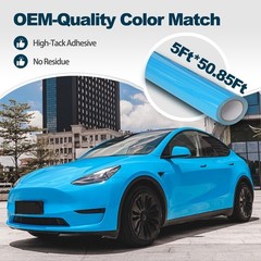 5FTx50FT PET Crystal Ice Cream Blue Vinyl Wrap Self-Adhesive Air Release
