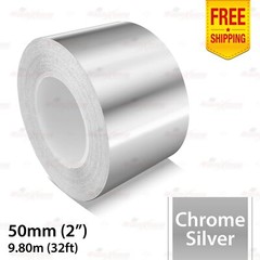 2″ 50mm PinStriping Pin Stripe Tape Styling Decal Vinyl Sticker CHROME SILVER