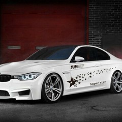 2x Car Side Door Fender Skirt Star Stripes Racing Vinyl Decal Stickers Graphic