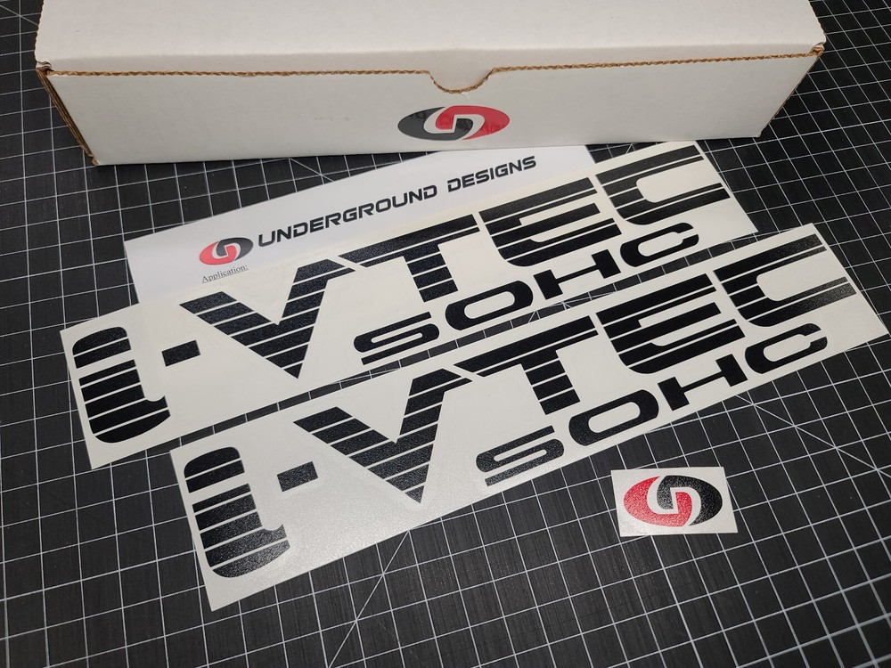 I-VTEC SOHC Decals Fat Blinds (2-Pack) Vinyl Sticker 12″ fits Honda Civic Si RSX