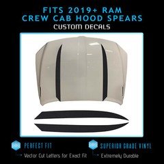 For 2019-2021 Ram 1500 Crew Cab Hood Spears Stripes Decal Overlay – Matte Vinyl