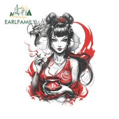 EARLFAMILY 5.1″ Geisha Car Stickers Japanese Girl Creative Design Vinyl Decals