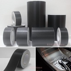 3D Black Sheet Car PVC Grain Carbon Fiber Vinyl Tape Wrap Sticker Decors Strips