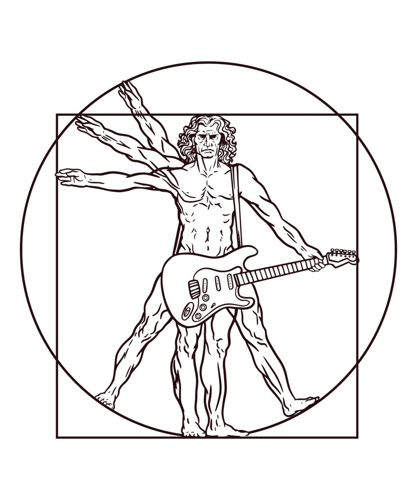 Guitar Player Sticker Musician Music Rock On Grunge Metal Classic DJ
