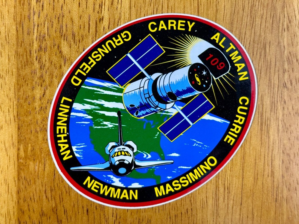 NASA STS-109 Mission Crew Patch Sticker Decal Columbia Space Shuttle
