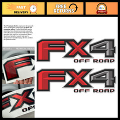 Off Road Decals for F-150 F-250 F-350 Trucks – Premium Black Red Metallic – Set