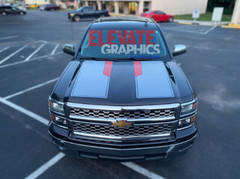 2014-2015 For Chevy Silverado Graphics Rally Hood Tailgate Decals Stripes