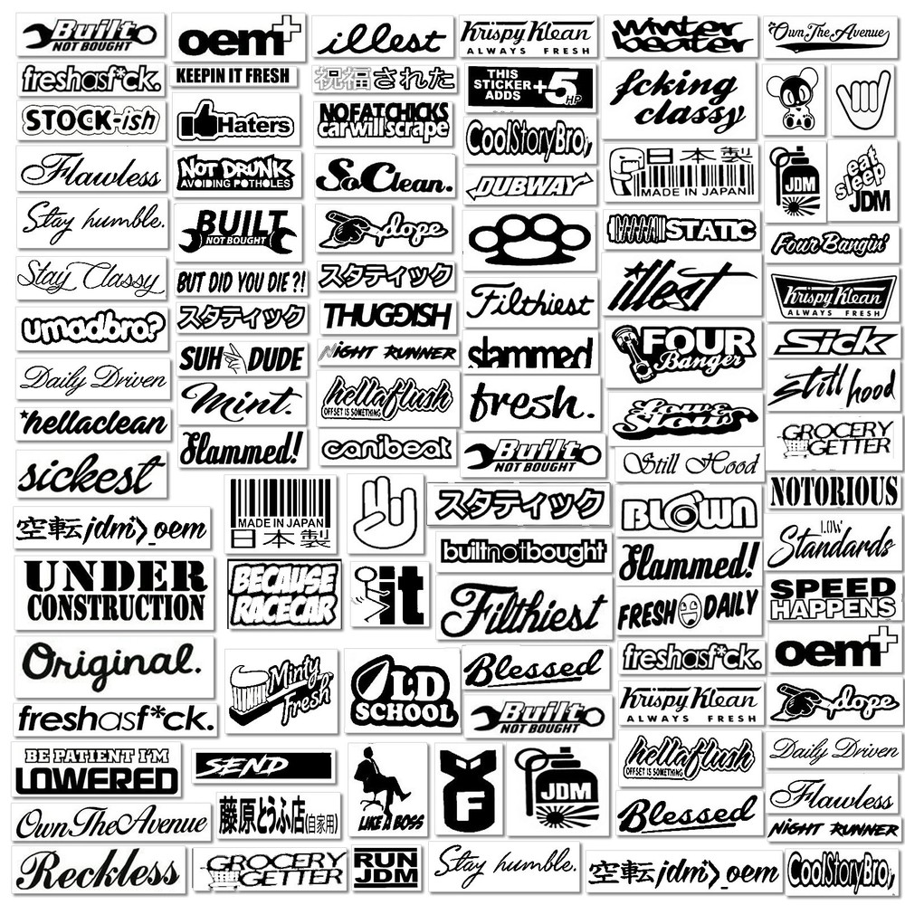 50 Random JDM Stickers Pack Car Motorcycle Racing Motocross Helmet Decals Lot