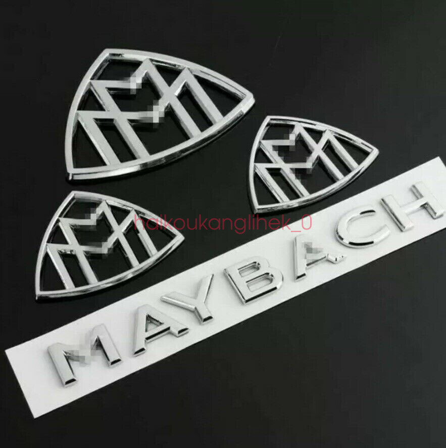 Maybach set Fender Side Rear Trunk Emblems Badge For S Class