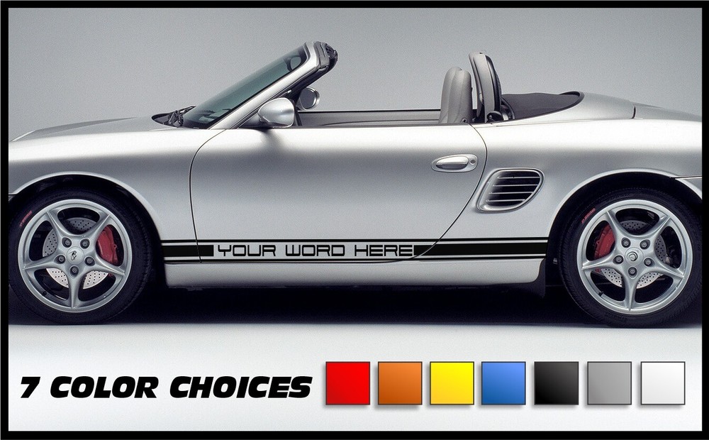 Side Stripes Custom Decal Kit for Porsche Boxster, Cayman, 944 & some Older 911s