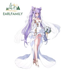 EARLFAMILY 5.1” KeQing Girl Car Sticker Laptop Host JDM DIY Motorcycle Decals