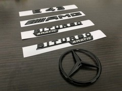 Gloss Black E43 AMG Biturbo 4MATIC and rear star emblem for E class E43 W213