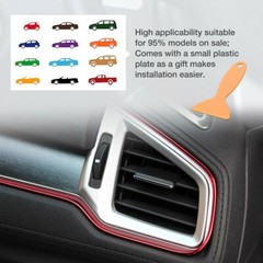 5M Red Car Van Interior Door Gap Edge Line Insert Molding Trim Strip Accessories
