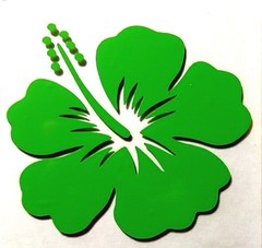 HIBISCUS HAWAIIAN FLOWER VINYL DECAL STICKER 3 Inch or 5 Inch