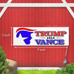 TRUMP VANCE 2024 Bumper Sticker | Vinyl | Water-resistant TRUMP STAR
