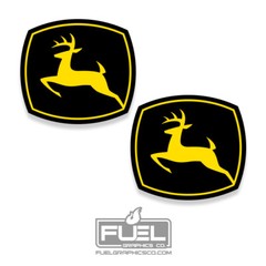 Farming, Tractor, Combine, Implement Premium Vinyl Decal 2 Pack Black & Yellow
