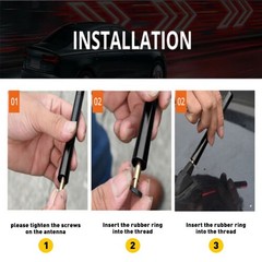 1/2set 3″ Car Carbon Fiber Radio Aerial Bee Sting Mast Antenna Arial Black