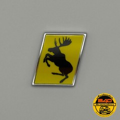 GENUINE Traditional Prancing Moose VOLVO 1” Hard Chrome Badge Slash Emblem