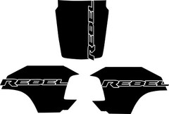 Compatible with RAM Rebel Vinyl graphics SOLID Style Hood & Bedsides Package