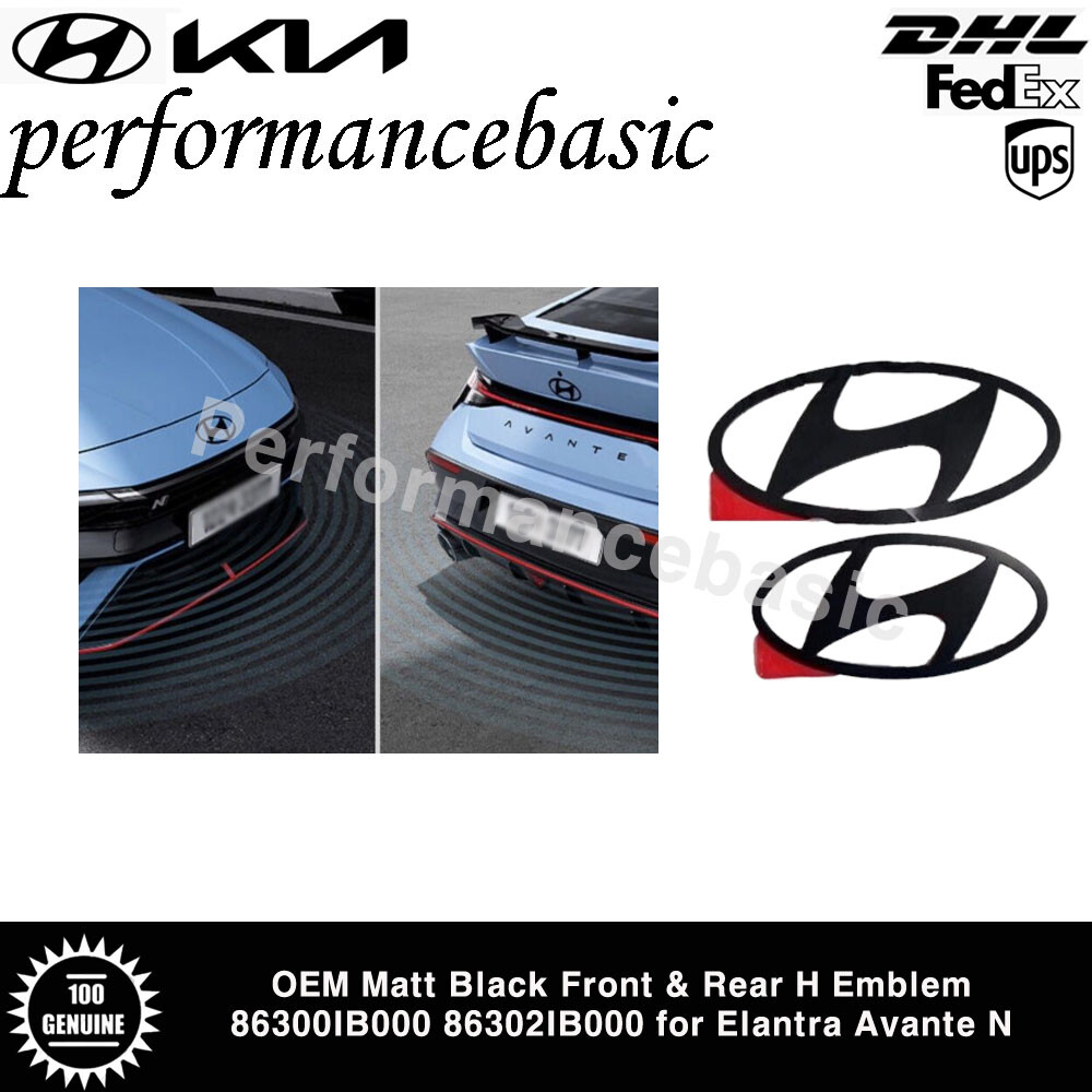 OEM Matt Black Front & Rear H Emblem 86300IB000 86302IB000 for Elantra Avante N