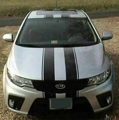 Black Dual Stripes Racing Sticker Decal Universal Fit For Cars Hood Roof Trunk