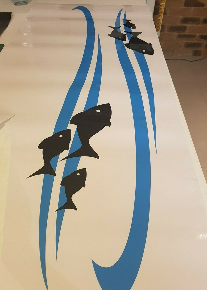 1300mm Stripes with fish for boat, caravan , Ute , car , vehicle , trailer