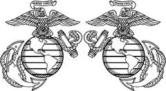 Marines Corp Emblem USMC Left and Right Vinyl Decal Multiple Colors and Sizes