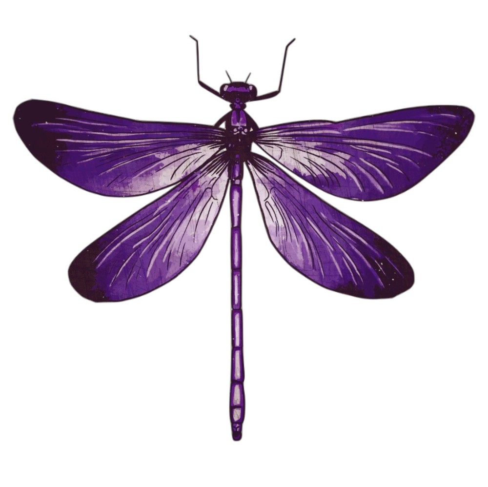 2.5” Majestic Dragonfly Sticker Dark Purple Love Grief Memorial Remembrance Loss