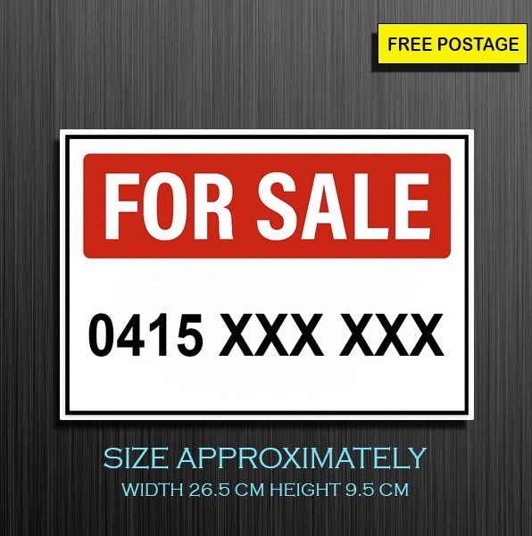 2X For Sale,Custom Vinyl Waterproof Sticker With Mobile No For ur Any Item Sale