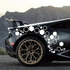 52PCS Honeycomb Car Sticker Vinyl Hexagonal Graphics Sticker DIY Body Side Decor