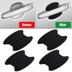 4PCS Carbon Fiber Car Door Handle Scratch-Resistant Protective Film Stickers