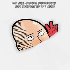 One-Punch Man – Saitama | Anime Sticker JDM Vinyl Window Peeker Decal