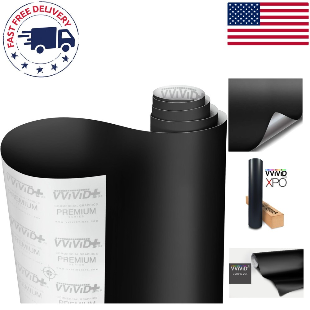 Transform Your Vehicle with Black Matte Wrap Vinyl – 2FTx5FT, Lightweight Design