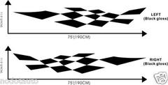Car Decals Racing Grid flags 75” for POLO Bora Vinyl Side Door Stickers ZC425