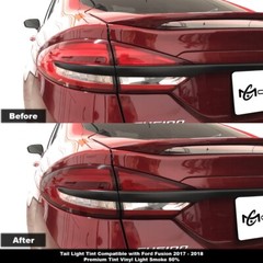 Crux Motorsports Tail Light Tint Light Smoke 50% Overlays 2017–2018 Ford Fusion